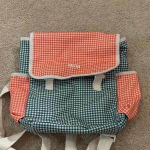 TINYCOTTONS Vichy Gingham Backpack In Summer Red/drk Green